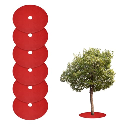 HARFINGTON Baummulchring, 102 cm, Vlies, rund, Unkrautschutzmatte, Pflanzenabdeckungsringe für Unkraut, Gras, Wurzelschutz, Rot, 6 Stück HARFINGTON Baummulchring, 102 cm, Vlies, rund, Unkrautschutzmatte, Pflanzenabdeckungsringe für Unkraut, Gras, Wurzelschutz, Rot, 6 Stück von HARFINGTON