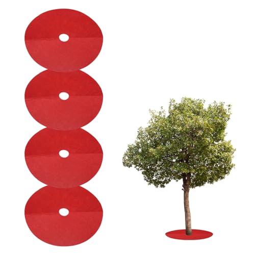HARFINGTON Baummulchring, 24,8 cm, Vlies, rund, Baumschutz, Unkrautsperre, Pflanzenabdeckungsringe für Unkraut, Gras, Wurzelschutz, Rot, 4 Stück HARFINGTON Baummulchring, 24,8 cm, Vlies, rund, Baumschutz, Unkrautsperre, Pflanzenabdeckungsringe für Unkraut, Gras, Wurzelschutz, Rot, 4 Stück von HARFINGTON