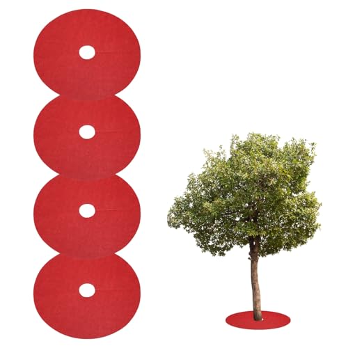 HARFINGTON Baummulchring, 26,7 cm, Vlies, rund, Baumschutz, Unkrautsperre, Pflanzenabdeckungsringe für Unkraut, Gras, Wurzelschutz, Rot, 4 Stück HARFINGTON Baummulchring, 26,7 cm, Vlies, rund, Baumschutz, Unkrautsperre, Pflanzenabdeckungsringe für Unkraut, Gras, Wurzelschutz, Rot, 4 Stück von HARFINGTON