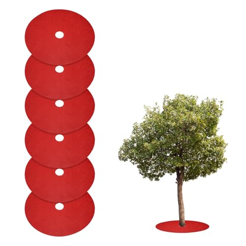 HARFINGTON Baummulchring, 82,8 cm, Vlies, rund, Baumschutz, Unkrautsperre, Pflanzenabdeckungsringe für Unkraut, Gras, Wurzelschutz, Rot, 6 Stück HARFINGTON Baummulchring, 82,8 cm, Vlies, rund, Baumschutz, Unkrautsperre, Pflanzenabdeckungsringe für Unkraut, Gras, Wurzelschutz, Rot, 6 Stück von HARFINGTON