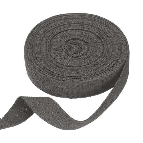 HARFINGTON Baumwoll-Twillband, 1,9 cm, 9,1 m, Fischgräten-Gurtband, Rolle, Schrägband für Bastelarbeiten, Nähen, Geschenkverpackungen, Dunkelgrau HARFINGTON Baumwoll-Twillband, 1,9 cm, 9,1 m, Fischgräten-Gurtband, Rolle, Schrägband für Bastelarbeiten, Nähen, Geschenkverpackungen, Dunkelgrau von HARFINGTON