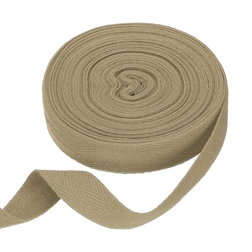 HARFINGTON Baumwoll-Twillband, 1,9 cm, 9,5 m, Fischgräten-Gurtband, Rolle, Schrägband für Bastelarbeiten, Nähen, Geschenkverpackungen, Khaki HARFINGTON Baumwoll-Twillband, 1,9 cm, 9,5 m, Fischgräten-Gurtband, Rolle, Schrägband für Bastelarbeiten, Nähen, Geschenkverpackungen, Khaki von HARFINGTON