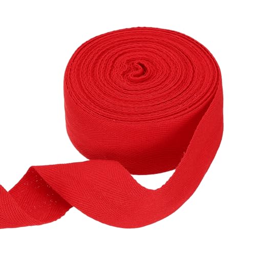 HARFINGTON Baumwoll-Twillband, 4,8 cm, 9,1 m, Fischgräten-Gurtband, Rolle, Schrägband für Bastelarbeiten, Nähen, Geschenkverpackungen, Rot HARFINGTON Baumwoll-Twillband, 4,8 cm, 9,1 m, Fischgräten-Gurtband, Rolle, Schrägband für Bastelarbeiten, Nähen, Geschenkverpackungen, Rot von HARFINGTON