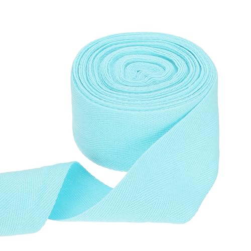 HARFINGTON Baumwoll-Twillband, 5,1 cm, 9,1 m, Fischgräten-Gurtband, Rolle, Schrägband für Heimwerker, Handwerk, Nähen, Geschenkverpackung, Hellblau HARFINGTON Baumwoll-Twillband, 5,1 cm, 9,1 m, Fischgräten-Gurtband, Rolle, Schrägband für Heimwerker, Handwerk, Nähen, Geschenkverpackung, Hellblau von HARFINGTON