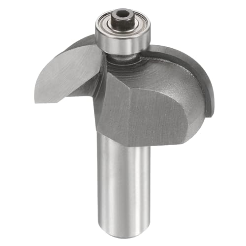 HARFINGTON Cove Fräser-Bit, 1,27 cm Schaft, 3,8 cm Durchmesser, 25/32 Zoll Schnitthöhe, Radius, erhöhte Platten-Bit, Kantenformung für Heimwerker, Holzbearbeitung, Silber von HARFINGTON
