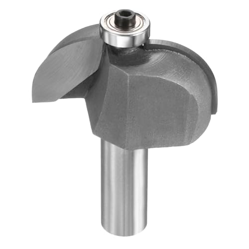 HARFINGTON Cove Oberfräsen-Bit, 1,27 cm Schaft, 4,8 cm Durchmesser, 25/32 Zoll Schnitthöhe, Radius, erhöhte Platten-Bit, Kantenformung für Heimwerker, Holzbearbeitung, Silber von HARFINGTON