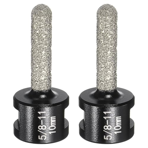 HARFINGTON Diamant-Finger-Bit, 10 mm Durchmesser, Trockenkern, 2 Löcher mit 5/8-Zoll-11-Gewinde, Diamant-Fasenbohrer zum Vergrößern, Formen, Fräsen vorhandener Löcher auf Porzellanfliesen von HARFINGTON