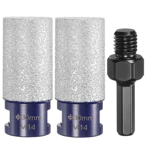 HARFINGTON Diamant-Fingerfräs-Bits, 30 mm Durchmesser, 5/8-Zoll-11-Gewinde, Diamant-Fräsbohrer zum Vergrößern, Formen vorhandener Löcher in Porzellan mit 3/8-Zoll-Sechskantschaftadapter, Blau/Schwarz von HARFINGTON