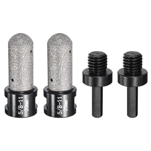HARFINGTON Diamant-Fingerfräser, 20 mm, 2 Löcher mit 5/8-Zoll-12-Gewinde mit Umwandlung zum Vergrößern, Formen, Fräsen vorhandener Löcher auf Marmor-Arbeitsplatte, Schwarz, 4 Stück HARFINGTON Diamant-Fingerfräser, 20 mm, 2 Löcher mit 5/8-Zoll-12-Gewinde mit Umwandlung zum Vergrößern, Formen, Fräsen vorhandener Löcher auf Marmor-Arbeitsplatte, Schwarz, 4 Stück von HARFINGTON