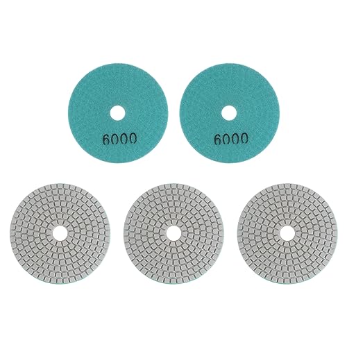 HARFINGTON Diamant-Polierpads, 10,2 cm, Körnung 6000, Nass/Trocken, für Stein, Beton, Marmor, Arbeitsplatte, Quarz für Poliermaschine, Schleifer, 5 Stück von HARFINGTON