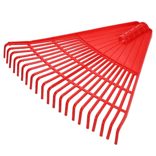 HARFINGTON Gartenrechen Ersatzkopf 21 Zinken Kunststoff Rechen Kopf für Gartenvorbereitung Laub Schmutz Reinigung Bodenbelüftung Lernwerkzeug, Rot von HARFINGTON