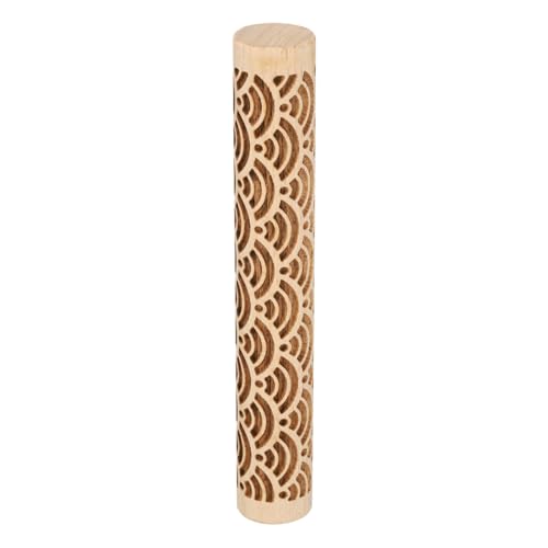 HARFINGTON Holz-Tonroller, 10,2 cm, Wasserwellenmuster, Holzroller, Töpferwerkzeuge, Holzmaserung, Texturrollen für Ton, Backen, Teig, Spielteig DIY HARFINGTON Holz-Tonroller, 10,2 cm, Wasserwellenmuster, Holzroller, Töpferwerkzeuge, Holzmaserung, Texturrollen für Ton, Backen, Teig, Spielteig DIY von HARFINGTON