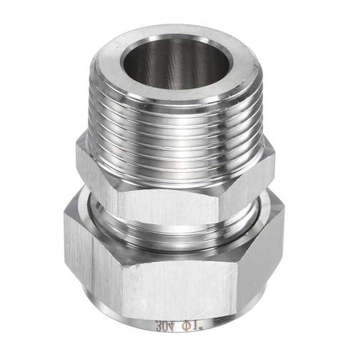 HARFINGTON Klemmverschraubung 2,5 cm Rohr OD x 2,5 cm PT Außengewinde Edelstahl gerade Kupplung Adapter Kompressionsrohr Rohrverschraubung Verbinder für Öl Gas Wasser HARFINGTON Klemmverschraubung 2,5 cm Rohr OD x 2,5 cm PT Außengewinde Edelstahl gerade Kupplung Adapter Kompressionsrohr Rohrverschraubung Verbinder für Öl Gas Wasser von HARFINGTON