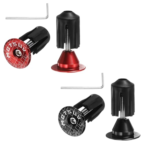 HARFINGTON Lenker-Endstopfen aus Aluminium, 16–21 mm Anpassung, erweiterbare Verriegelung mit Werkzeug für MTB, Rennrad, BMX, Fixed Gear Bike, Rot, Schwarz, 2 Paar HARFINGTON Lenker-Endstopfen aus Aluminium, 16–21 mm Anpassung, erweiterbare Verriegelung mit Werkzeug für MTB, Rennrad, BMX, Fixed Gear Bike, Rot, Schwarz, 2 Paar von HARFINGTON