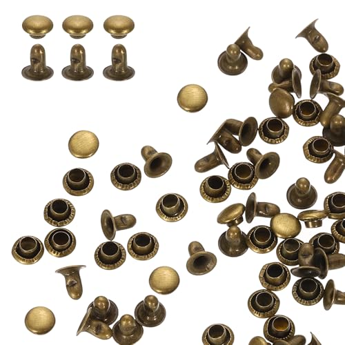 HARFINGTON Nieten, 1 Kappe, 6 mm, Karbonstahl, Rundkopf, Nieten, röhrenförmige Metallnieten für Lederhandwerk, Reparaturen, Dekoration, Bronze, 200 Sets HARFINGTON Nieten, 1 Kappe, 6 mm, Karbonstahl, Rundkopf, Nieten, röhrenförmige Metallnieten für Lederhandwerk, Reparaturen, Dekoration, Bronze, 200 Sets von HARFINGTON