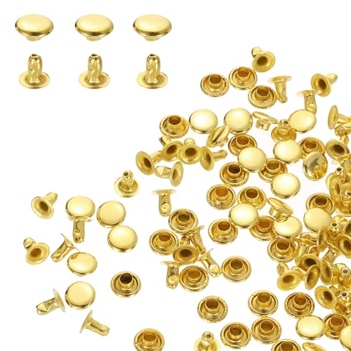 HARFINGTON Nieten, 7 mm, Karbonstahl, Rundkopf, röhrenförmige Metallnieten für Lederhandwerk, Reparaturen, Dekoration, Gold, 200 Sets HARFINGTON Nieten, 7 mm, Karbonstahl, Rundkopf, röhrenförmige Metallnieten für Lederhandwerk, Reparaturen, Dekoration, Gold, 200 Sets von HARFINGTON