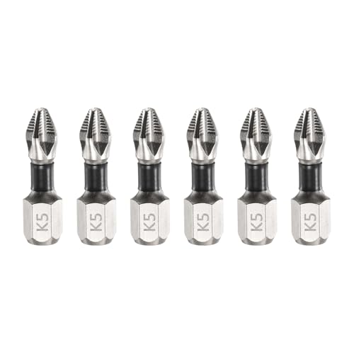 HARFINGTON Schlag-Kreuzschlitz-Schraubendreher-Bits PH2 (#2), rutschfeste Spitze, 6 mm Sechskantschaft, 25 mm lang, magnetischer Kreuzschraubendreher, industrielle Bohrer-Bits zum Entfernen von von HARFINGTON