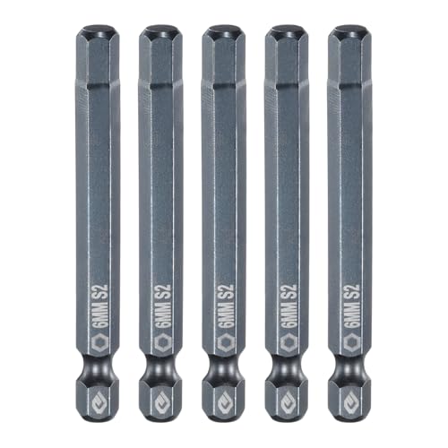 HARFINGTON Schraubendreher-Bits H6 (6 mm) mit magnetischer Spitze, 65 mm lang, S2-Stahl, metrischer Sechskant-Schraubendreher, Bohrer-Steckschlüssel, Blau, 5 Stück von HARFINGTON
