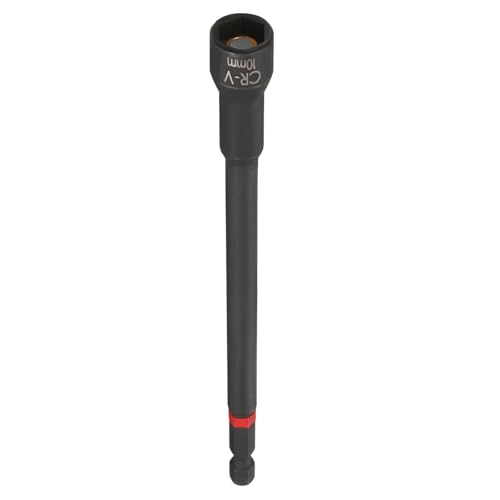 HARFINGTON Steckschlüssel-Bohrer, 10 mm, metrischer Stecknuss, 1/4-Zoll-Sechskantschaft, 150 mm lang, magnetische 6-Punkt-Stecknüsse, Schnellwechsel, phosphatierter CR-V-Stahl, Bolzen-Setter für von HARFINGTON