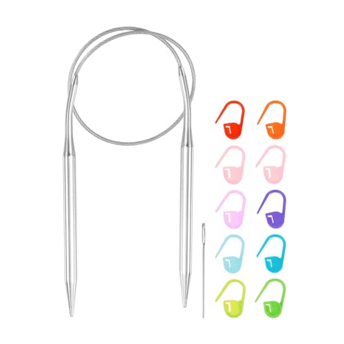 HARFINGTON Stricknadeln, Größe 5,5 mm, Rundstricknadel, 40 cm, rund, Metall, Edelstahl, für handgefertigte Projekte, DIY-Stricken HARFINGTON Stricknadeln, Größe 5,5 mm, Rundstricknadel, 40 cm, rund, Metall, Edelstahl, für handgefertigte Projekte, DIY-Stricken von HARFINGTON