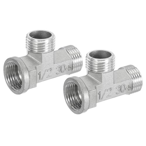 HARFINGTON T-Rohrverschraubung G1/2 Zoll Innengewinde x G1/2 Zoll Außengewinde x G1/2 Zoll Außengewinde Edelstahl 304 T-Rohr 5,3 cm Länge Guss-Rohrverschraubungen Drehgelenk Gartenschlauchadapter für HARFINGTON T-Rohrverschraubung G1/2 Zoll Innengewinde x G1/2 Zoll Außengewinde x G1/2 Zoll Außengewinde Edelstahl 304 T-Rohr 5,3 cm Länge Guss-Rohrverschraubungen Drehgelenk Gartenschlauchadapter für von HARFINGTON