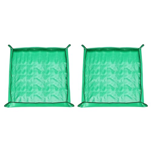 HARFINGTON Umtopfmatte, 100,1 x 100,1 cm, PE-Tuch, wasserdichte Pflanzen-Umtopfmatte, faltbar, tragbar, Garten-Antopfschale mit Kunststoffschnalle für Innenpflanzen, wechselnde Bodenbewässerung, Grün von HARFINGTON