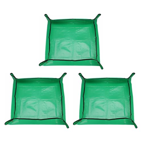 HARFINGTON Umtopfmatte, 74,9 x 74,9 cm, PE-Tuch, wasserdichte Pflanzen-Umtopfmatte, faltbar, tragbar, Garten-Antopfschale mit Metallschnalle für den Innenbereich, Pflanzenwechsel, Bodenbewässerung von HARFINGTON