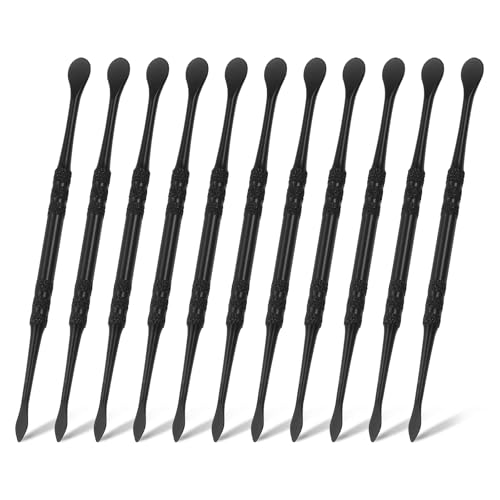HARFINGTON Wachsschnitzwerkzeug, 12,1 cm, doppelköpfig, Edelstahl, Skulpturenwerkzeug-Set, Modellierung, Gravur, Modellierlöffel, für Ton, Keramik, Basteln, Formen, schwarz, 11 Stück von HARFINGTON