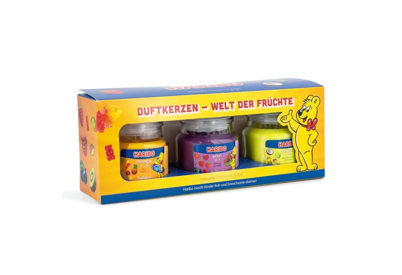 HARIBO Duftkerze Haribo™ Duftkerzen Geschenkset (3er Set), Welt der Früchte von HARIBO