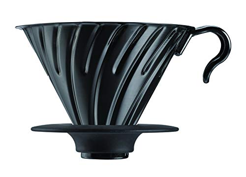 HARIO Dripper aus Metall V60-02 schwarz mit Silikonbasis HARIO Dripper aus Metall V60-02 schwarz mit Silikonbasis von HARIO