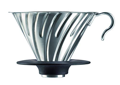 HARIO Kaffeefilterhalter / V60 Metal DRIPPER 02 aus Metall/Silber, SCHWARZ für 1-4 Tassen von HARIO
