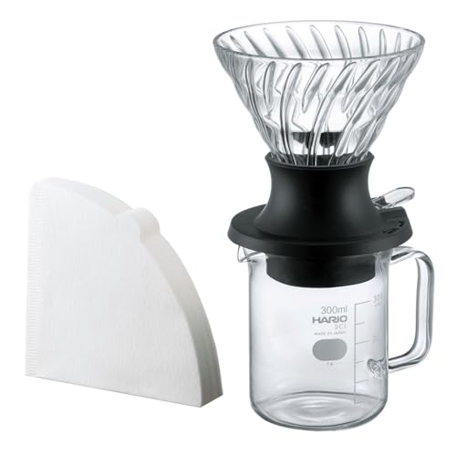 HARIO Start-Stop Dripper Set 200ml Handfilter Kaffeebereiter | SSD-5012-B, Schwarz von HARIO