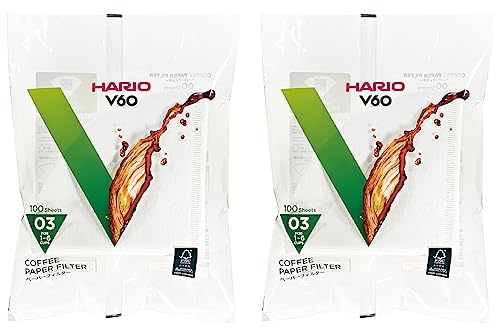 HARIO VCF-03-100W Paper Filter for V60 | 03W, 1 to 6 Cups | 200 Sheets | White von HARIO