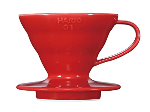 HARIO VDCR-01R V60 Transparenter Kaffee-Tropfer 01 Keramik Rot Kaffee-Tropfer für 1-2 Tassen von HARIO