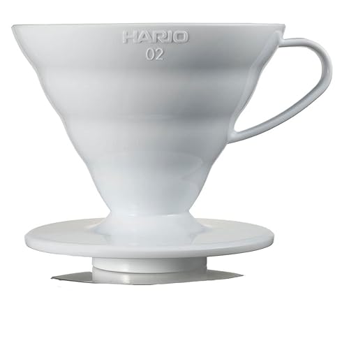 HARIO VDR-02W V60 02 Transparenter Kaffee-Tropfer Weiß Kaffee-Tropfer für 1-4 Tassen von HARIO