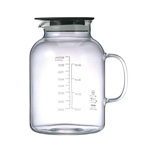 HARIO VFP-1000-B Essig Vorratsbehälter Essig Obsttopf 999.6 ml (1000ml) Essiggurken Schwarz Made in Japan 1 Stück von HARIO