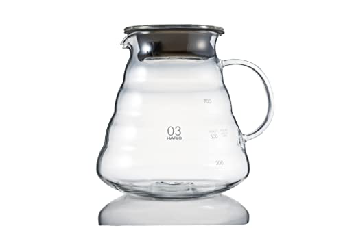 HARIO XGSR-80-TB V60 Glas-Servierer, 800 transparent, 800 ml, 2-6 Tassen, mikrowellengeeignet von HARIO