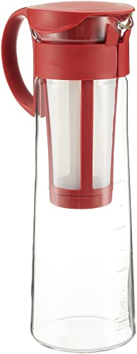 Hario Mizudashi Cold Brew Coffee Pot Teekanne, Glas, rot, 1000 ml Hario Mizudashi Cold Brew Coffee Pot Teekanne, Glas, rot, 1000 ml von HARIO