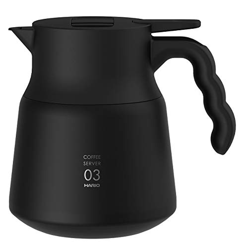 Hario Stainless Steel V60 Edelstahl Server PLUS, 18/10 Stahl, schwarz, 800ml capacity von HARIO