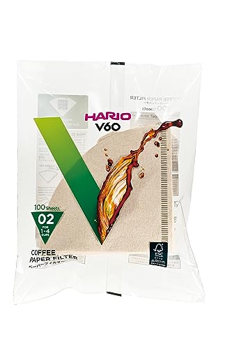 Hario VCF-02-100M Papierfilter, natur, Größe 02-100 Stück von HARIO