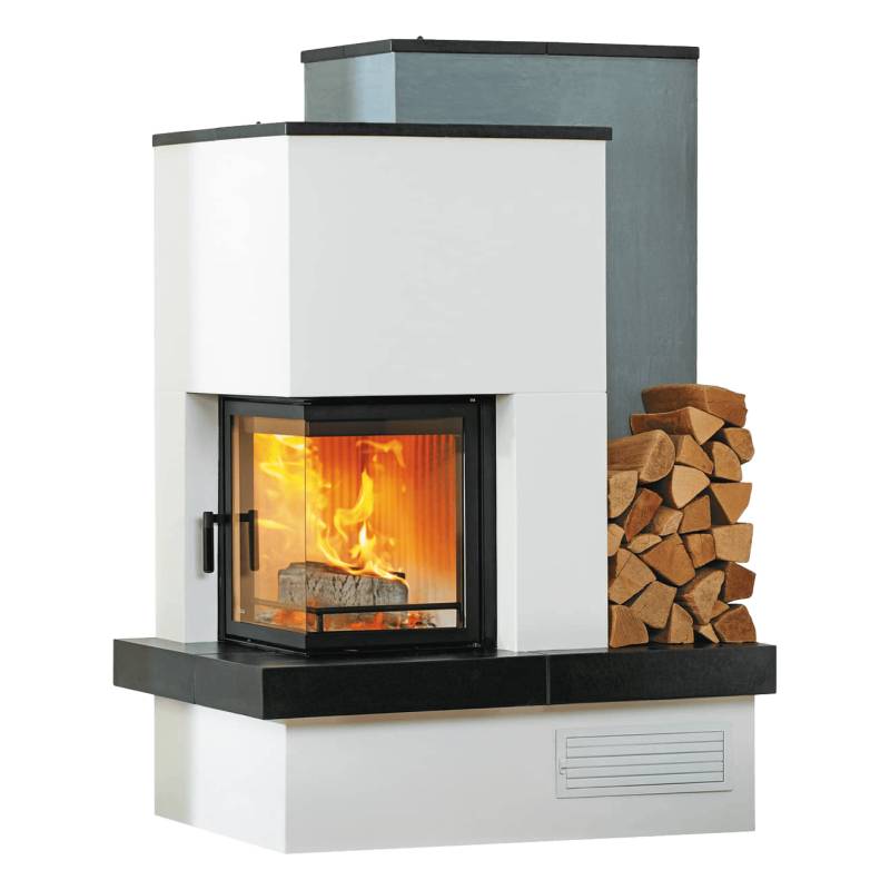 Kachelofen 5/116.0 8 kW - Nachtschwarz/Betonoptik - KOHE 500 ECOplus - Bank rechts von HARK