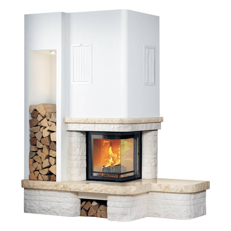 Marmorkamin 11/222 5 kW - Bianco-Beige - Radiante 500/57 K ECOplus - Bank links von HARK