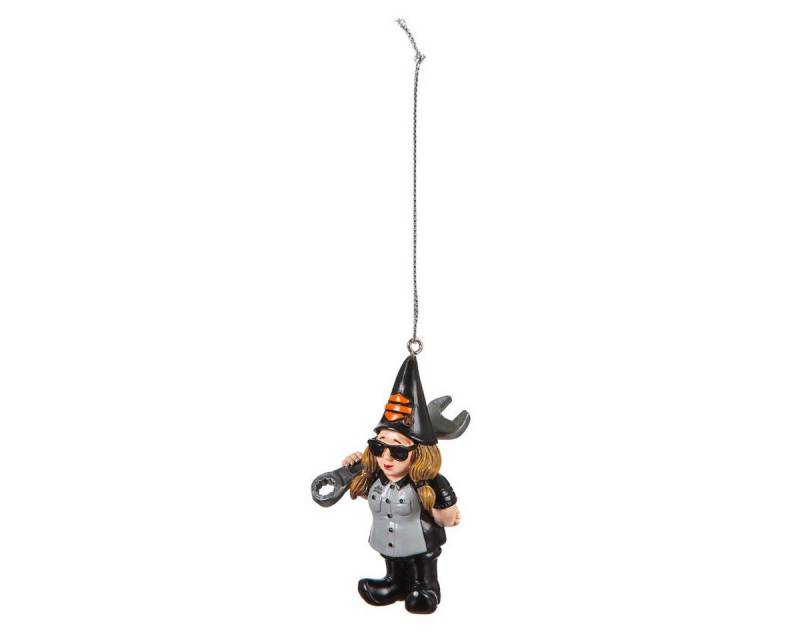 HARLEY-DAVIDSON Christbaumschmuck GNOME Ornament H-D Female Mechanic Mini Gartenzwerg Frau Z3OT4902GMD, Hergestellt aus bemaltem Polystone von HARLEY-DAVIDSON