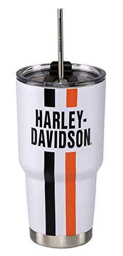 Harley-Davidson Becher mit Strohhalm, doppelwandiger Edelstahl, 850 ml. von HARLEY-DAVIDSON