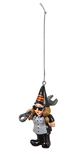 Harley-Davidson Sculpted Mechanic Lady Gnome Hanging Ornament, Black 3OT4902GMD von HARLEY-DAVIDSON