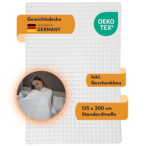 HARMONY® Gewichtsdecke 135x200cm 6kg I hypoallergen und waschbar I Schwere Anti-Stress Therapiedecke, Zertifiziert nach OekoTex I Besser schlafen Dank Schwerer Bettdecke - Heavy Weighted Blanket von HARMONY