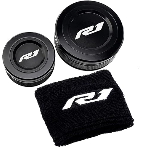 Z for Yamaha YZF R1 Yzfr1 2009-2022 YZF-R1 2021 2020 2019 Motorrad Zubehör CNC Vorne Hinten Brems Flüssigkeit Reservoir Abdeckung & Socke X (Color : Black Combo) von HARMOX