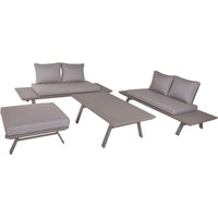 Lounge-Gruppe Celia 4-teilig hellgrau/taupe - Garden Pleasure von Garden Pleasure