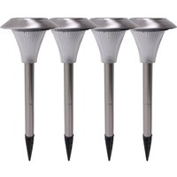 4er Set led solar Außenleuchten, Edelstahl, Erdspieß von HARMS