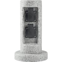 Harms - Außen Steckdose 2-fach Energie Säule Stein Design Garten Hof Strom Verteiler von HARMS